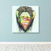 サルおもしろい キャンバスプリント (インサイチュ (ウッドフロア))