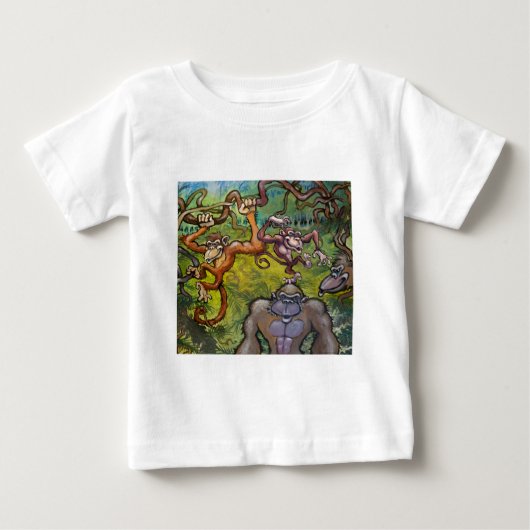 サルおもしろい ベビーTシャツ (正面)