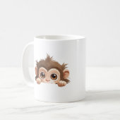 サルかわいいかわいい動物おもしろいアニメ コーヒーマグカップ (正面左)