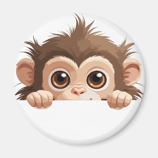 サルかわいいかわいい動物おもしろいアニメ マグネット (正面)