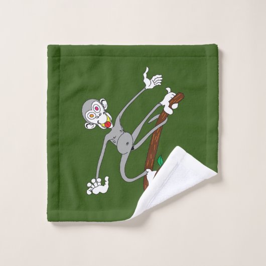 サルがウロウロ ウォッシュタオル (ウォッシュタオル)
