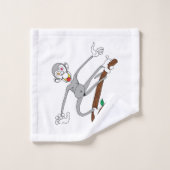 サルがウロウロ バスタオルセット (ウォッシュタオル)