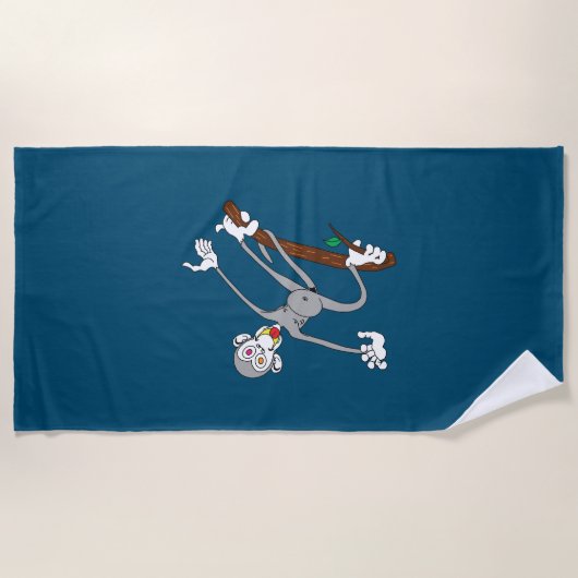 サルがウロウロ ビーチタオル (正面)