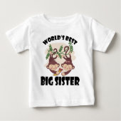 サルがツタに乗って 世界で一番の姉 ベビーTシャツ (正面)