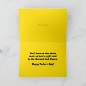 サルがツールにサルを行く父の日のギフトカード カード (内部)