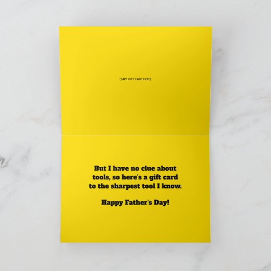 サルがツールにサルを行く父の日のギフトカード カード (内部)