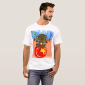サルがボールに乗る Tシャツ (正面フル)