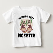 サルがワインの世界で最高の姉 ベビーTシャツ (正面)