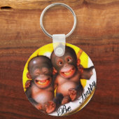 サルが幸せになる キーホルダー (正面)