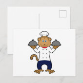 サルが料理人 プレート付き ポストカード (正面/裏面)