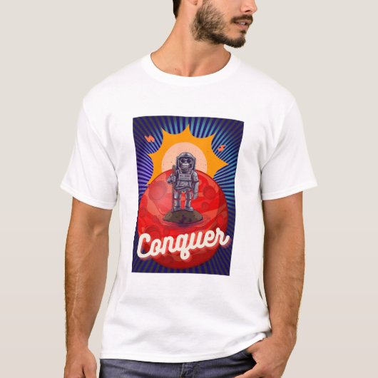 サルが赤い惑星を征服 Tシャツ (正面)