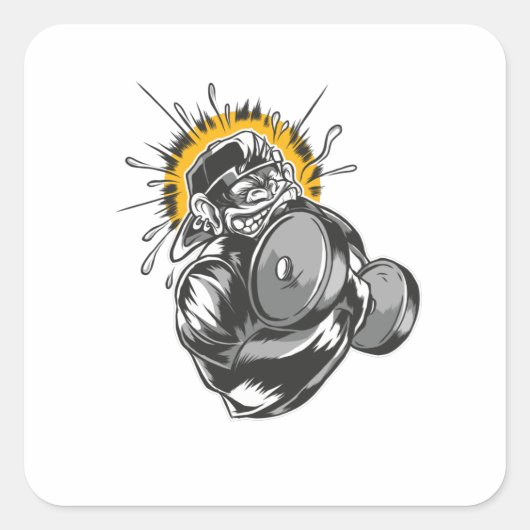 サルすごいジムデザイン スクエアシール (正面)