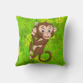 サルつる植物ジャングルデザイン装飾用クッション クッション (裏面)