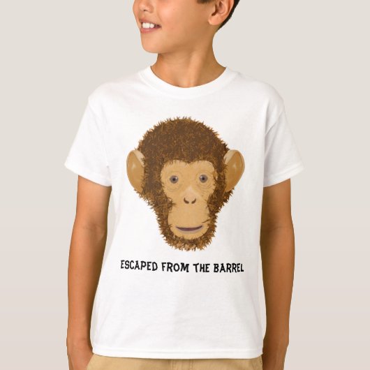 サルでいっぱいの樽 Tシャツ (正面)
