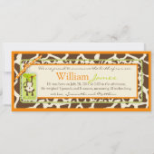 サルとおしゃぶりサファリ柄 出生発表 案内状 (裏面)