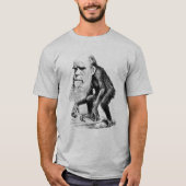 サルとしてチャールズ・ダーウィン Tシャツ (正面)