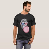 サルとアメリカ国旗のサングラス7月4日の贈り物 Tシャツ (正面フル)