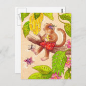 サルとトンボ ポストカード (正面/裏面)