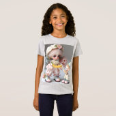 サルとバナナがかわいい人形 Tシャツ (正面フル)