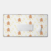 サルとバナナの柄が白 デスクマット (キーボード&マウス)