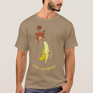 サルとバナナの面白い動物レトロデザイン Tシャツ