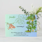 サルとバナナ迷路の誕生日招待状 招待状 (スタンド正面)