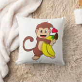 サルとバナナ クッション (ブランケット)