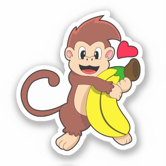 サルとバナナ シール (正面)