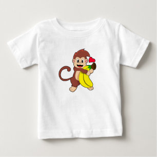 サルとバナナ ベビーTシャツ