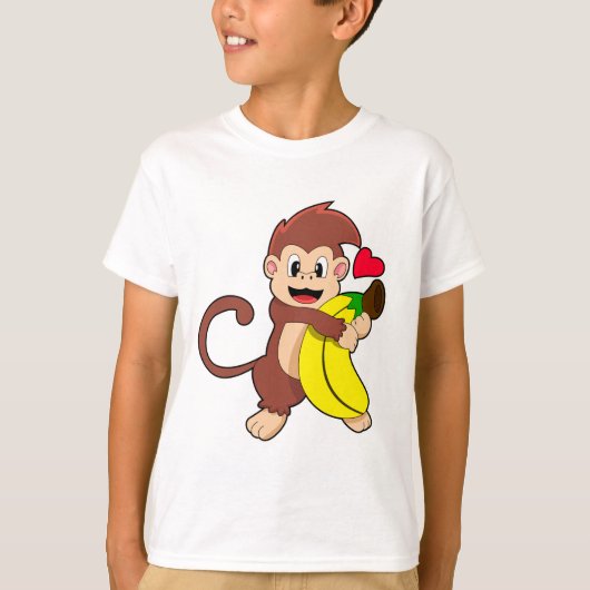 サルとバナナ Tシャツ (正面)