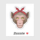 サルとバンダナ シール (シート)