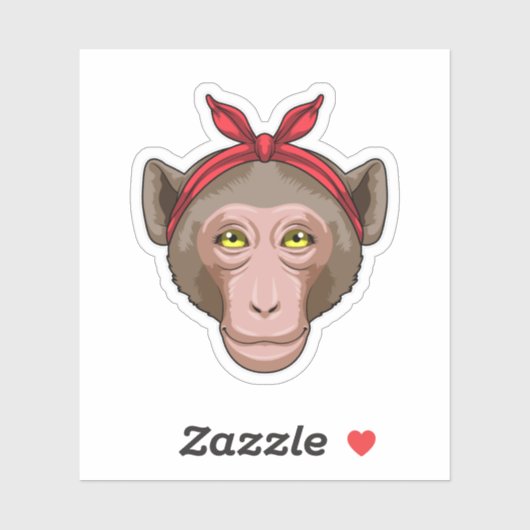 サルとバンダナ シール (シート)