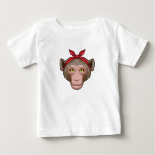 サルとバンダナ ベビーTシャツ
