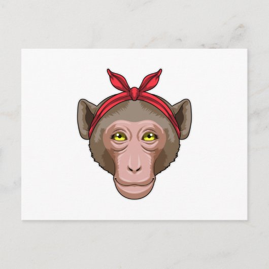 サルとバンダナ ポストカード (正面)