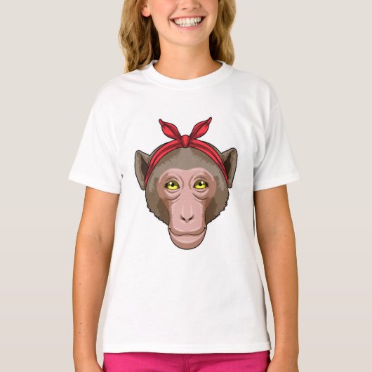 サルとバンダナ Tシャツ (正面)