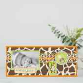 サルとパシフィアのサファリ柄 出生発表 案内状 (スタンド正面)