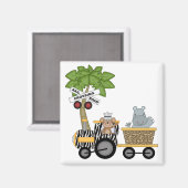 サルとヒッポトレインTシャツとギフト マグネット (正面/裏面)