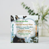 サルとボール、楽しい誕生日パーティー 招待状 (スタンド正面)