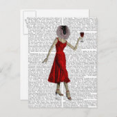 サルとワイン ポストカード (正面/裏面)