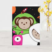 サルと宇宙エイリアン惑星 カード (黄色い花)