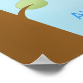 サルと少女の壁画プリント 16x20 ポスター (角)