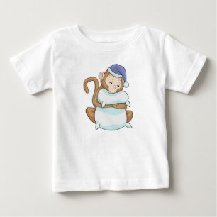 サルと枕と夢枕 ベビーTシャツ