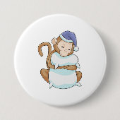 サルと枕と夢枕 缶バッジ (正面)