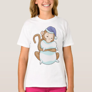 サルと枕と夢枕 Tシャツ