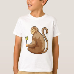 サルと棒つきキャンデー Tシャツ