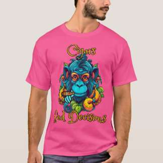 サルと葉巻と下手な決断 Tシャツ