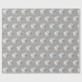 サルと象オン水玉模様 ラッピングペーパー (フラット)