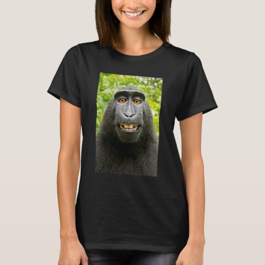 サルによる自撮り Tシャツ (正面)