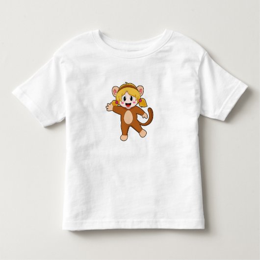 サルに扮した少女 トドラーTシャツ (正面)
