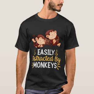 サルに気を取られる Tシャツ